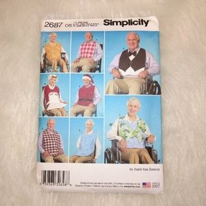 Simplicity 2687 Adult Clothing Protectors and hats in one size